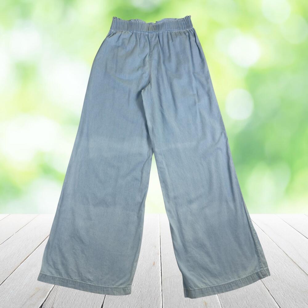 SINCERELY JULES Wide Leg High Rise Pants Paperbag Waist Pockets Baby Blue Size M - Picture 2 of 16